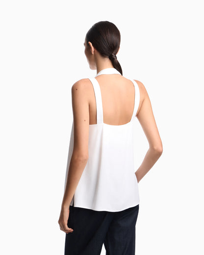flowing micro leopard spot jacquard top