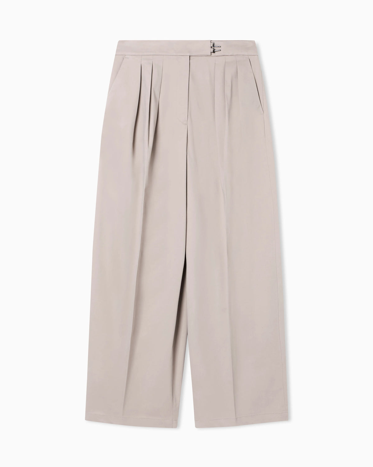 Brushed cotton trousers with pleats
