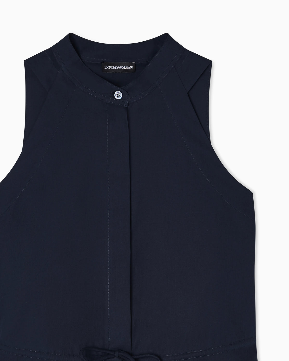 Long dress with poplin drawstring