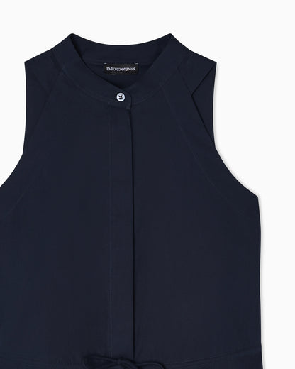 Long dress with poplin drawstring