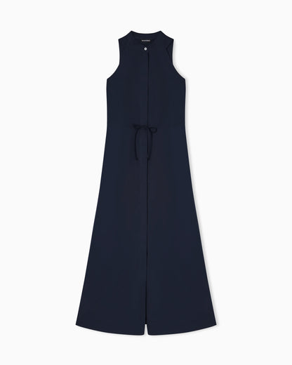 Long dress with poplin drawstring