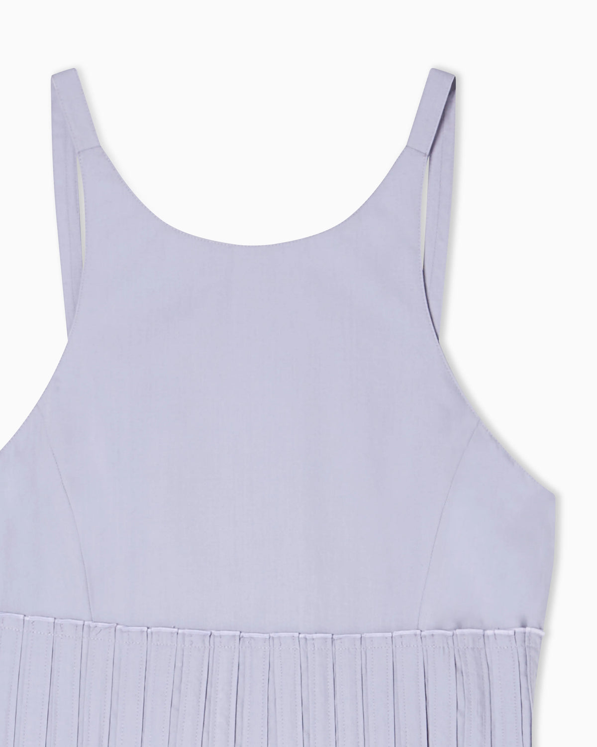 Long dress in poplin with smocked motif