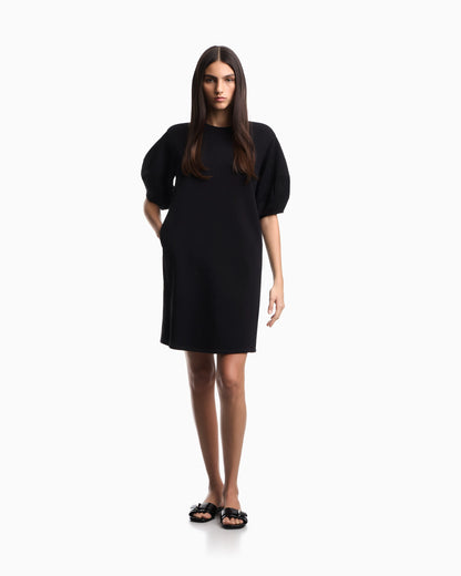 Stretch double jersey dress with rayon insert