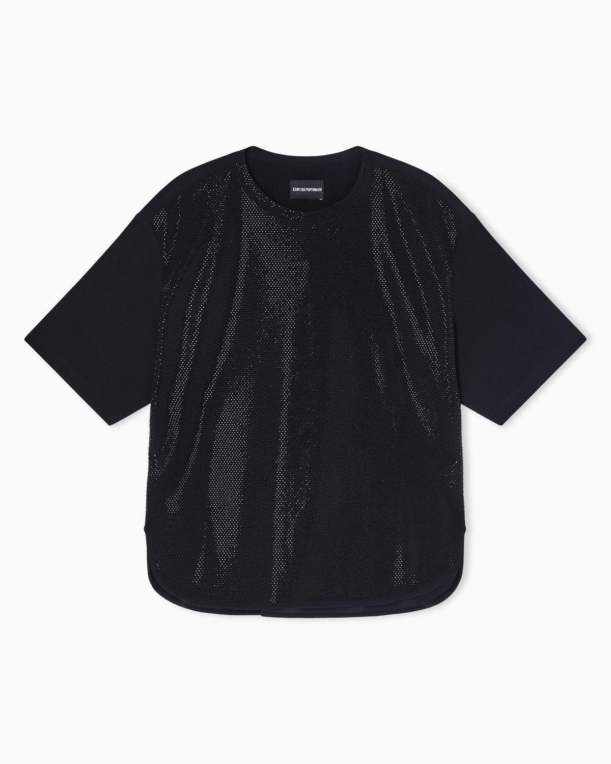 Scuba crêpe T-shirt with micro studs