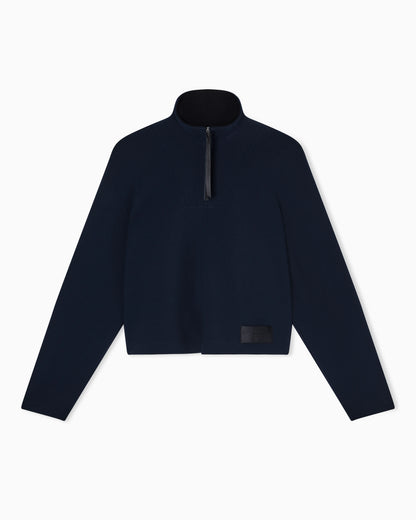 Crêpe-jersey, zip-up sweatshirt