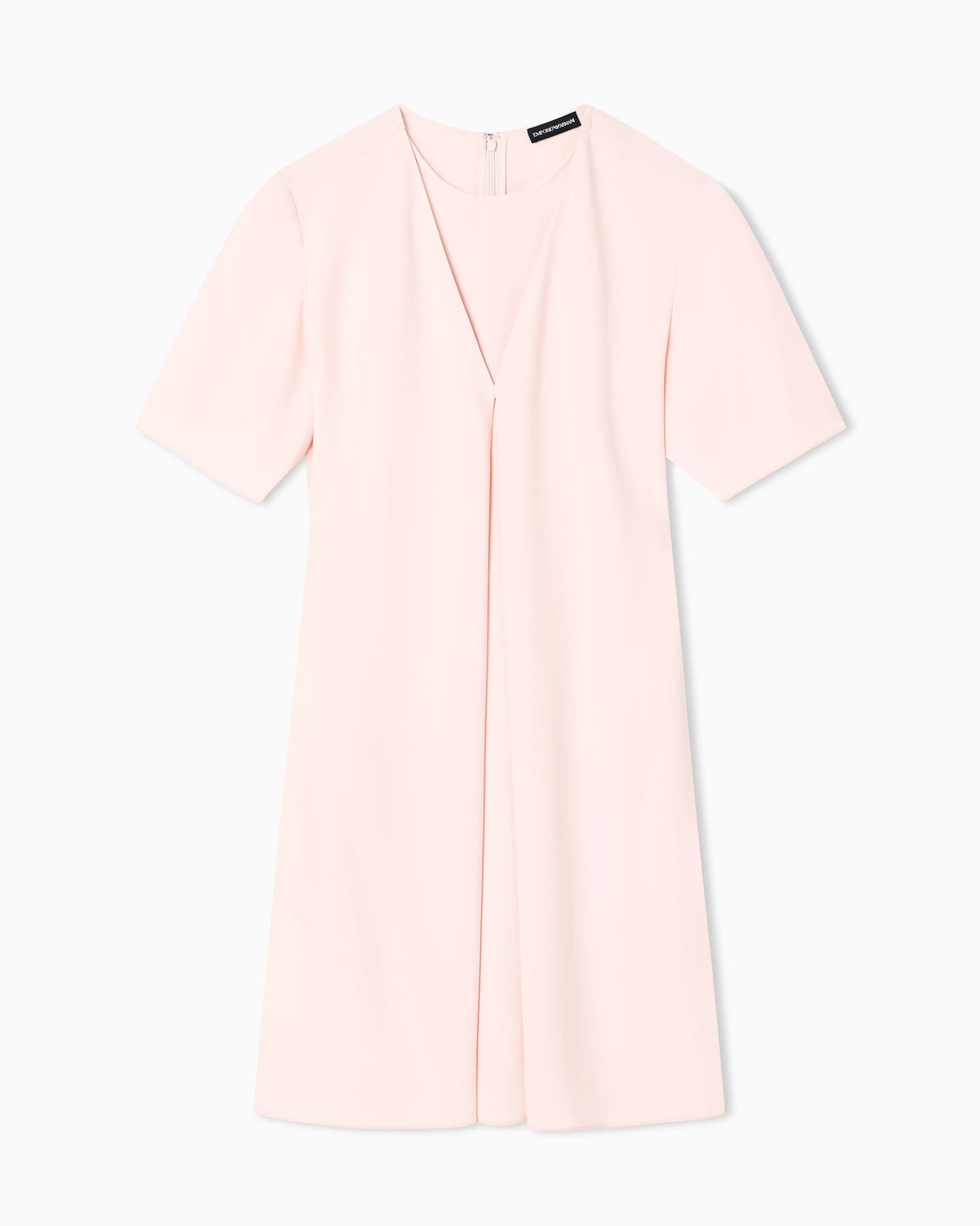 Technical cady dress with front box pleat