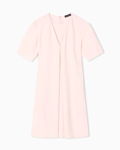 Technical cady dress with front box pleat