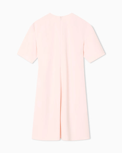 Technical cady dress with front box pleat