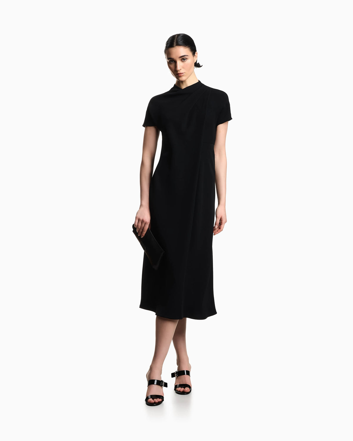 Technical cady dress with front panel
