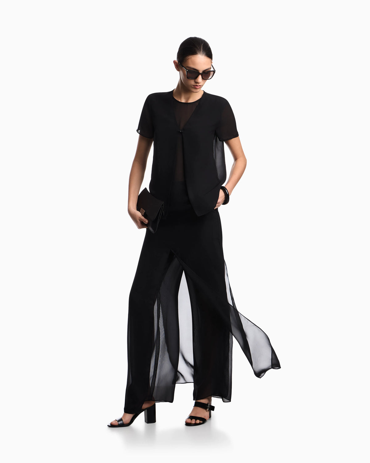 Technical georgette culottes