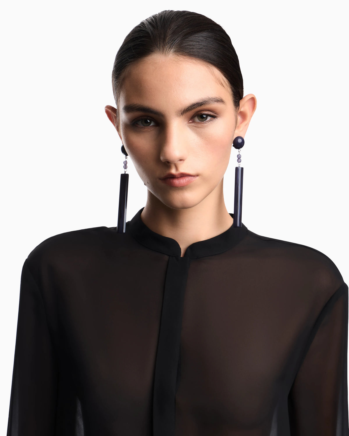 Technical georgette oversized shirt