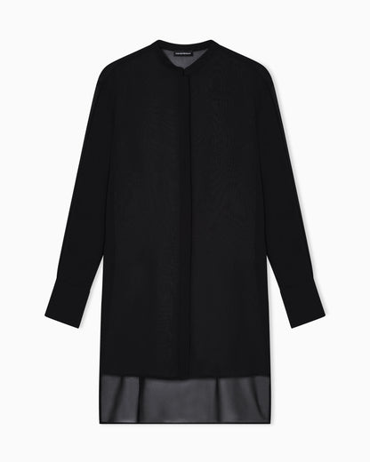Technical georgette oversized shirt