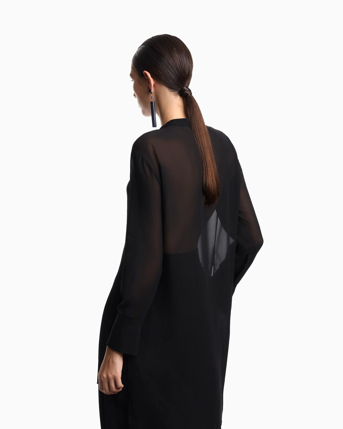 Technical georgette oversized shirt