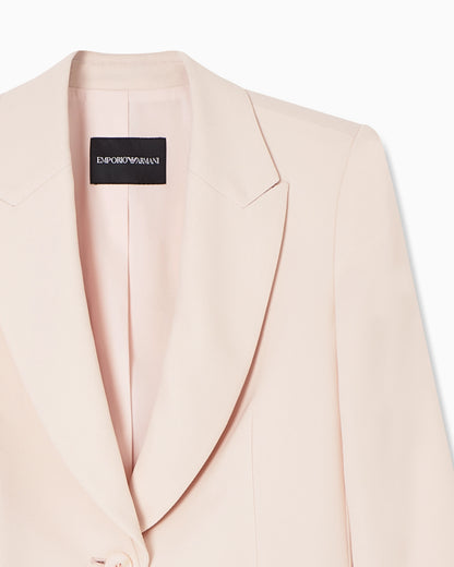 Single-breasted jacket in technical gabardine