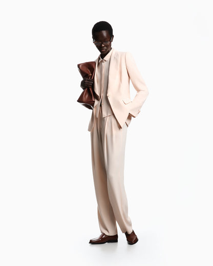 Single-breasted jacket in technical gabardine