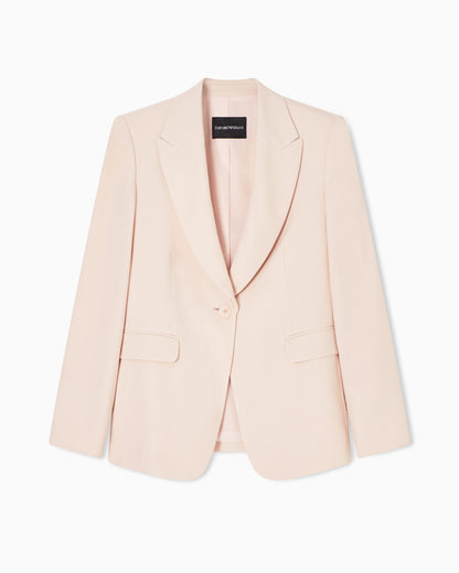 Single-breasted jacket in technical gabardine