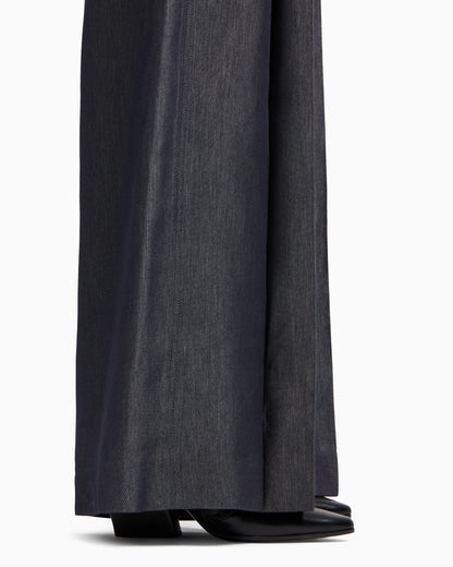 Polygon capsule collection yarn-dyed gabardine trousers