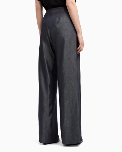 Polygon capsule collection yarn-dyed gabardine trousers