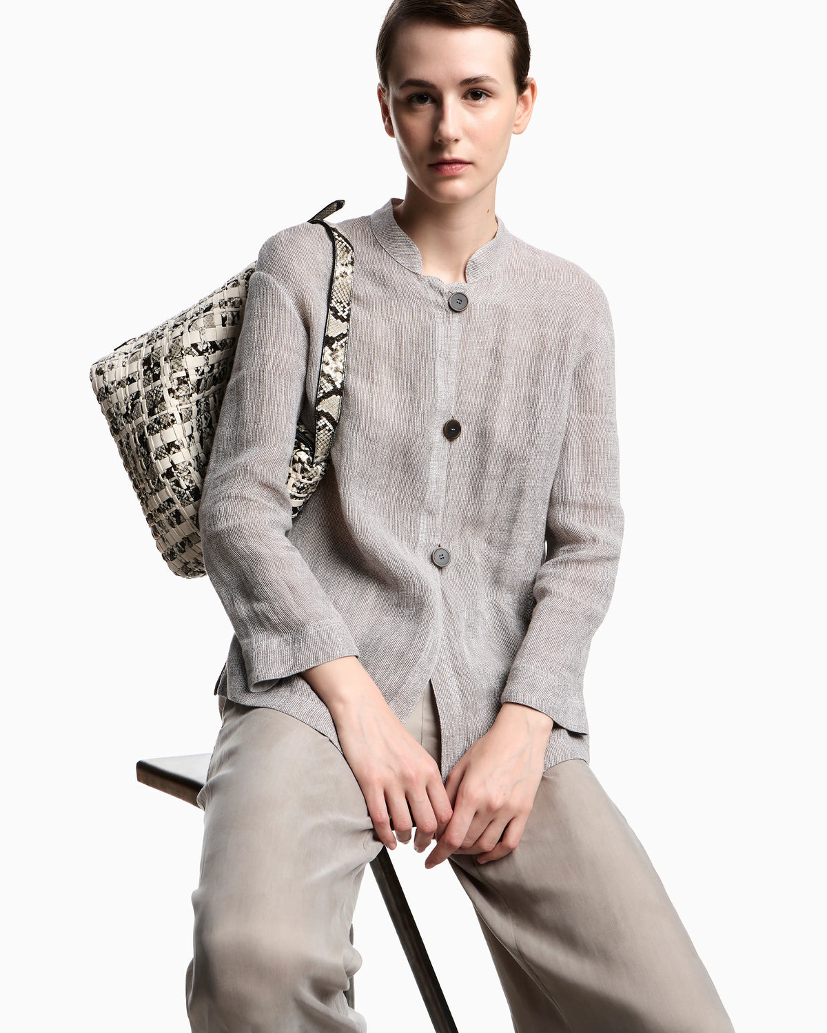 Elasticated-waist trousers in flowing washed Lyocell
