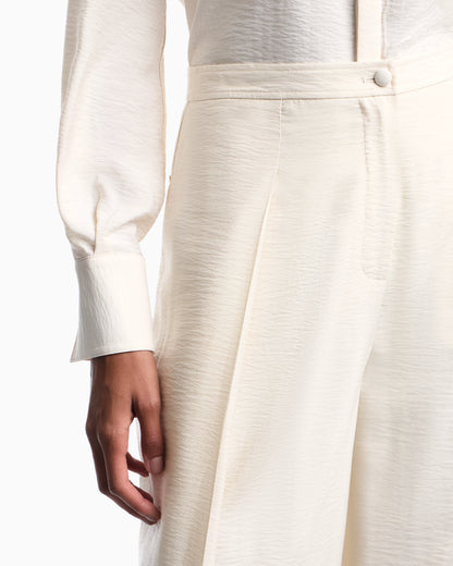 Wide-leg trousers in technical rayon