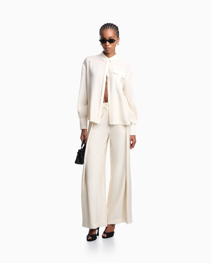 Wide-leg trousers in technical rayon