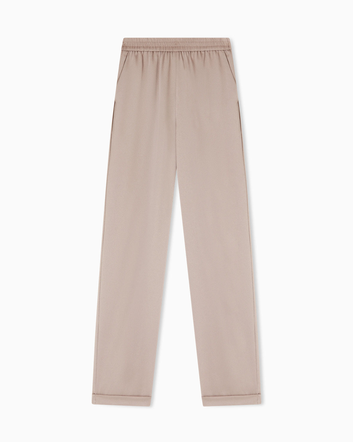 Twill crêpe trousers with elasticated waist