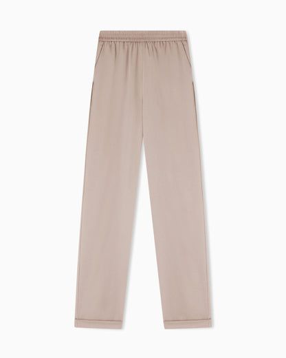 Twill crêpe trousers with elasticated waist