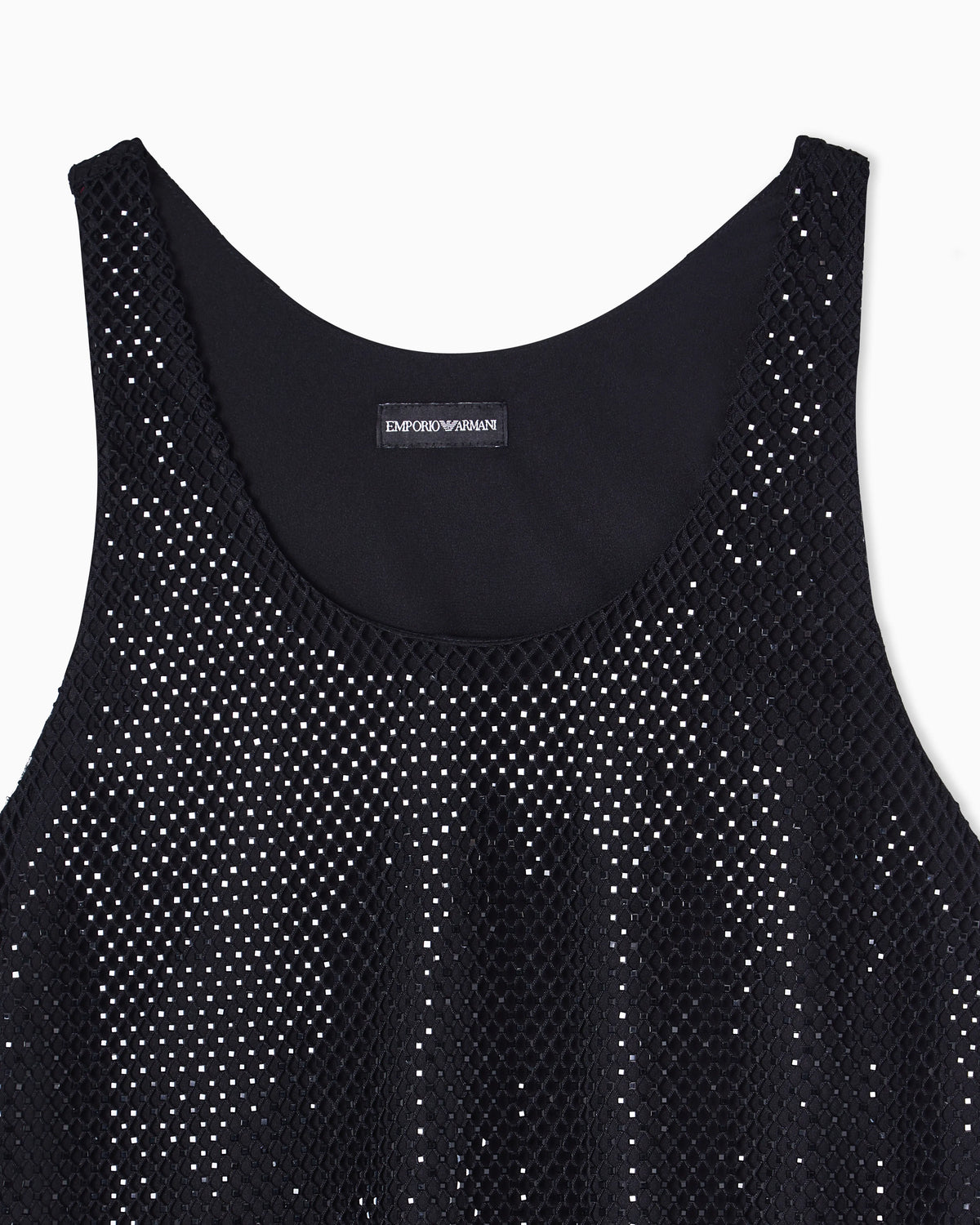 Mesh top with all-over rhinestones