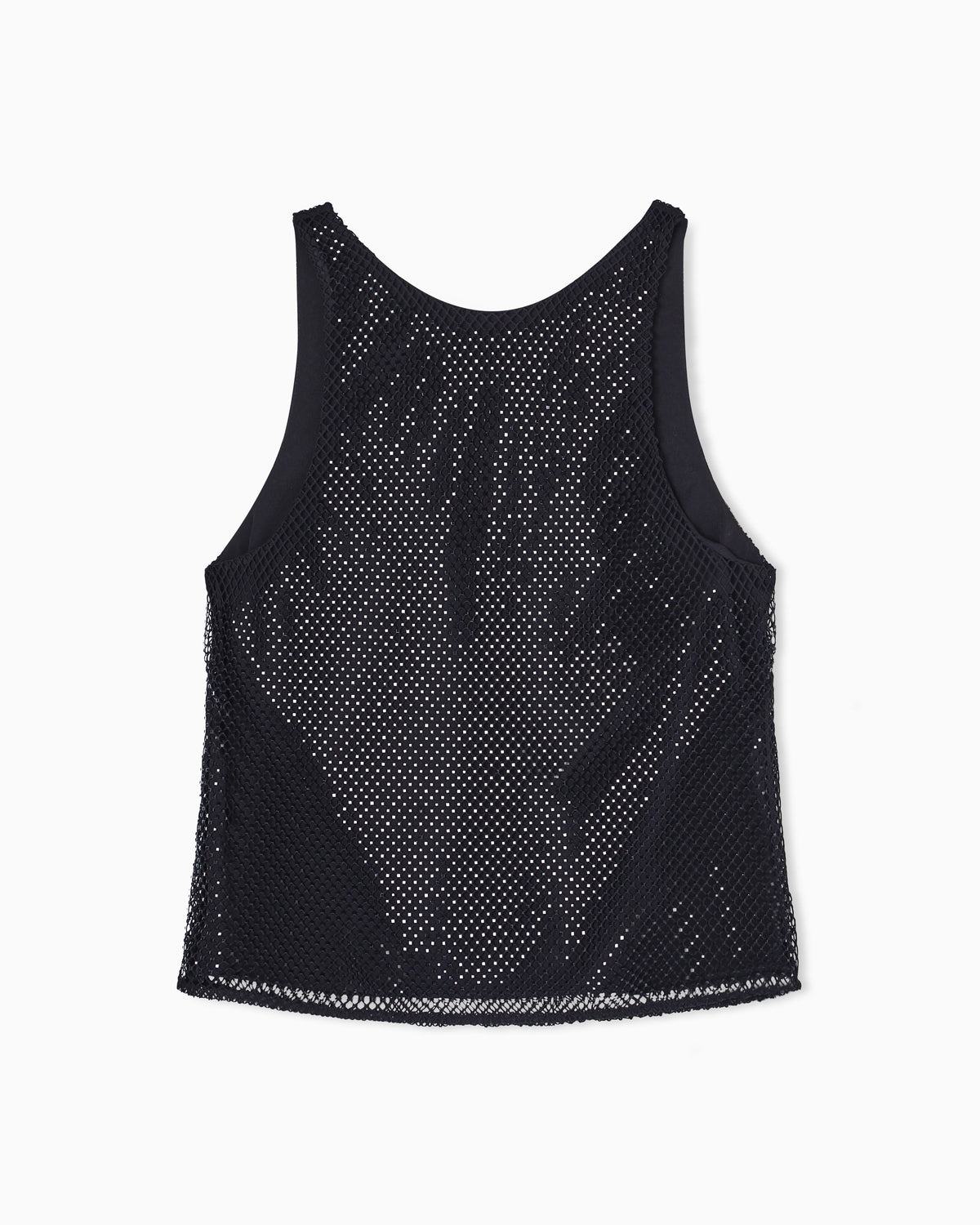 Mesh top with all-over rhinestones