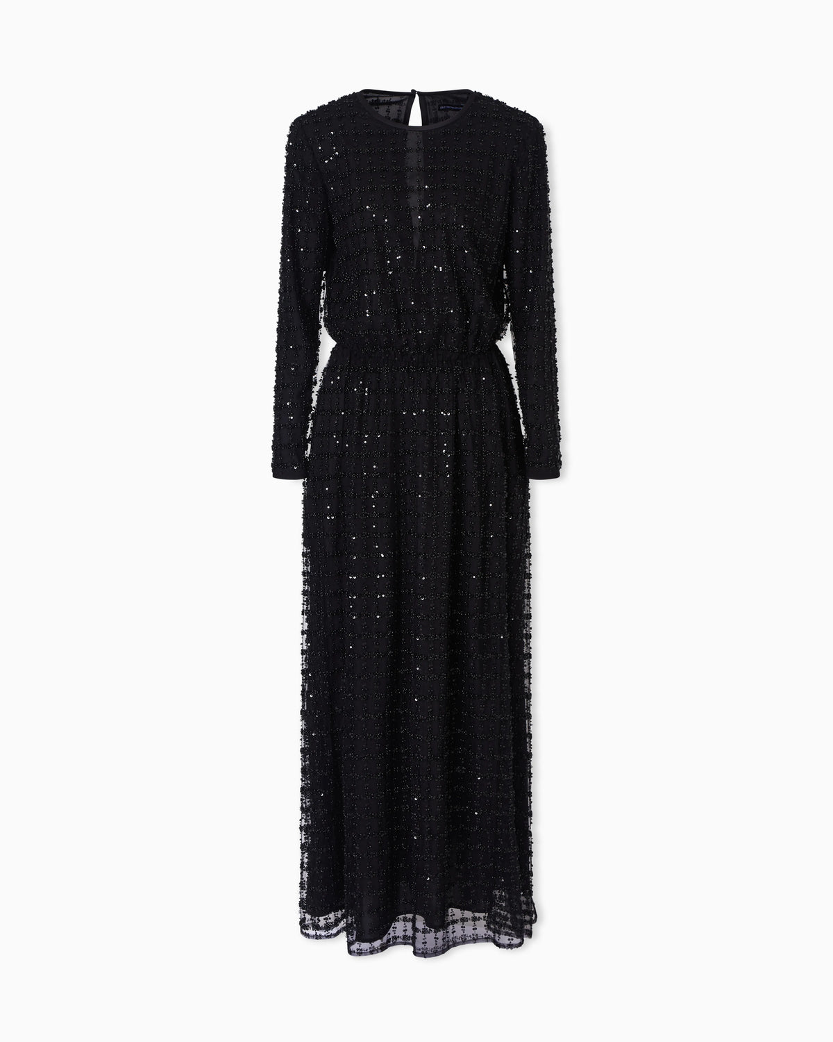 Tulle long dress with sequin and bead embroidery
