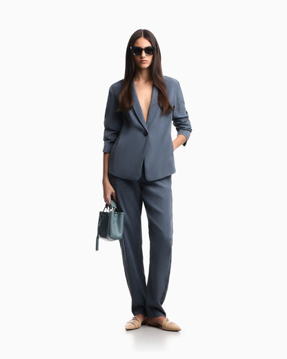 Washed modal twill trousers