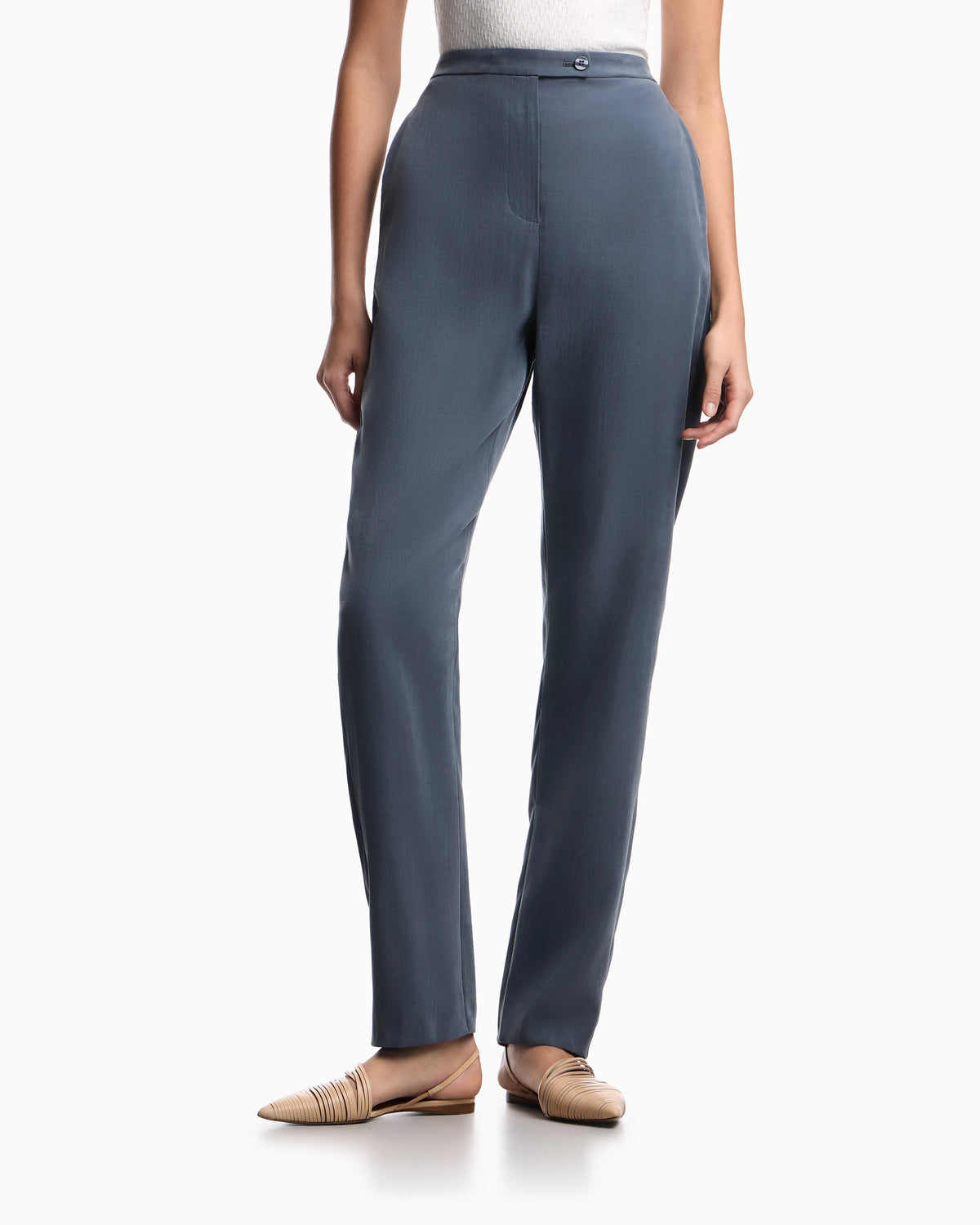 Washed modal twill trousers