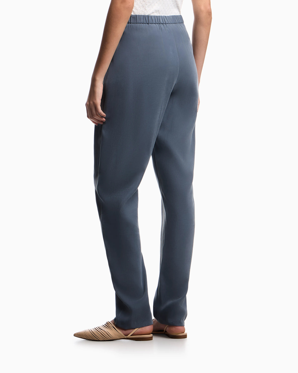 Washed modal twill trousers