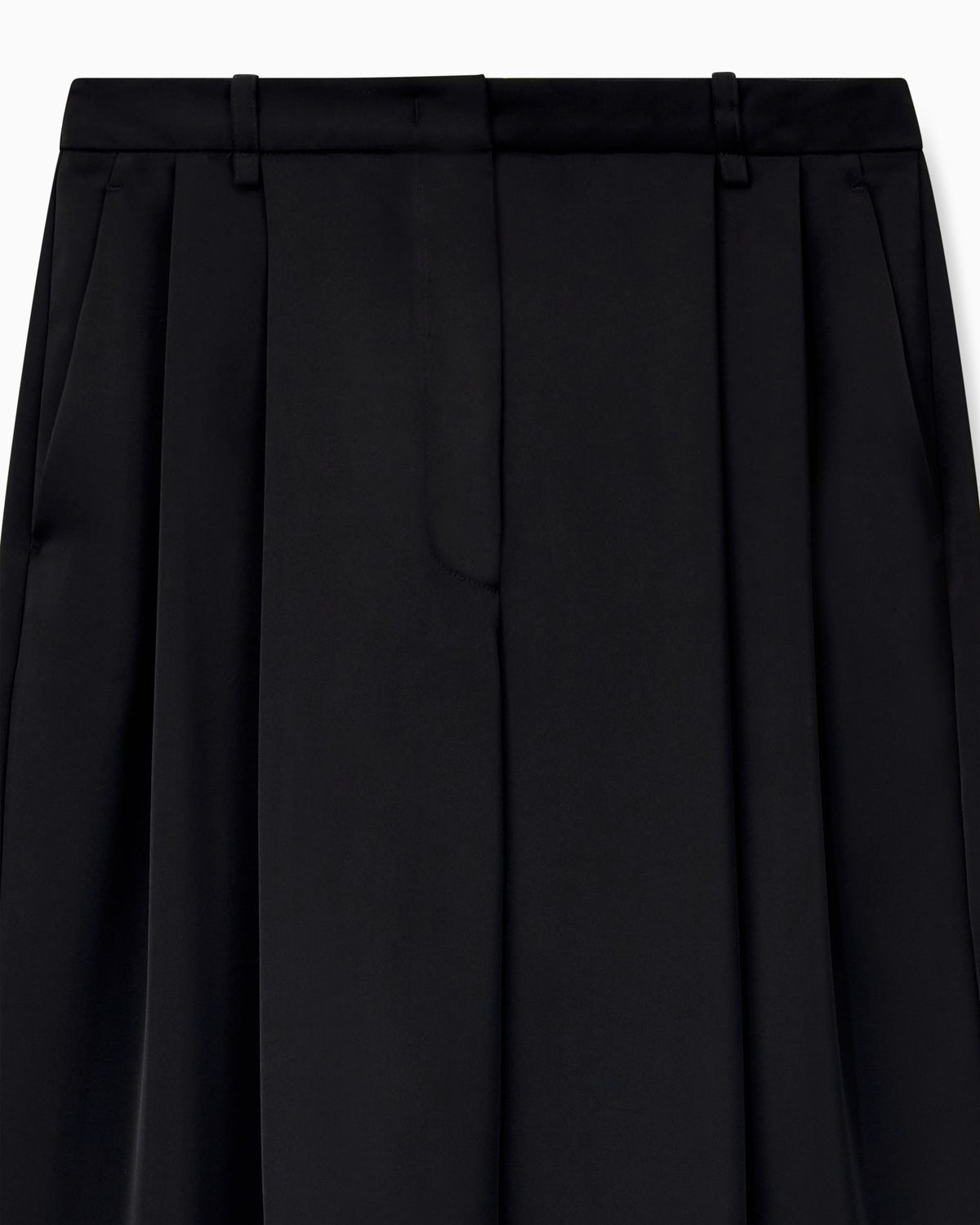 Trousers in techno twill with wide leg pleats and belt loops