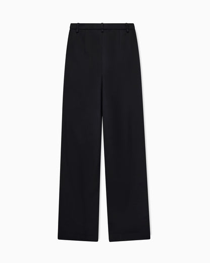 Trousers in techno twill with wide leg pleats and belt loops