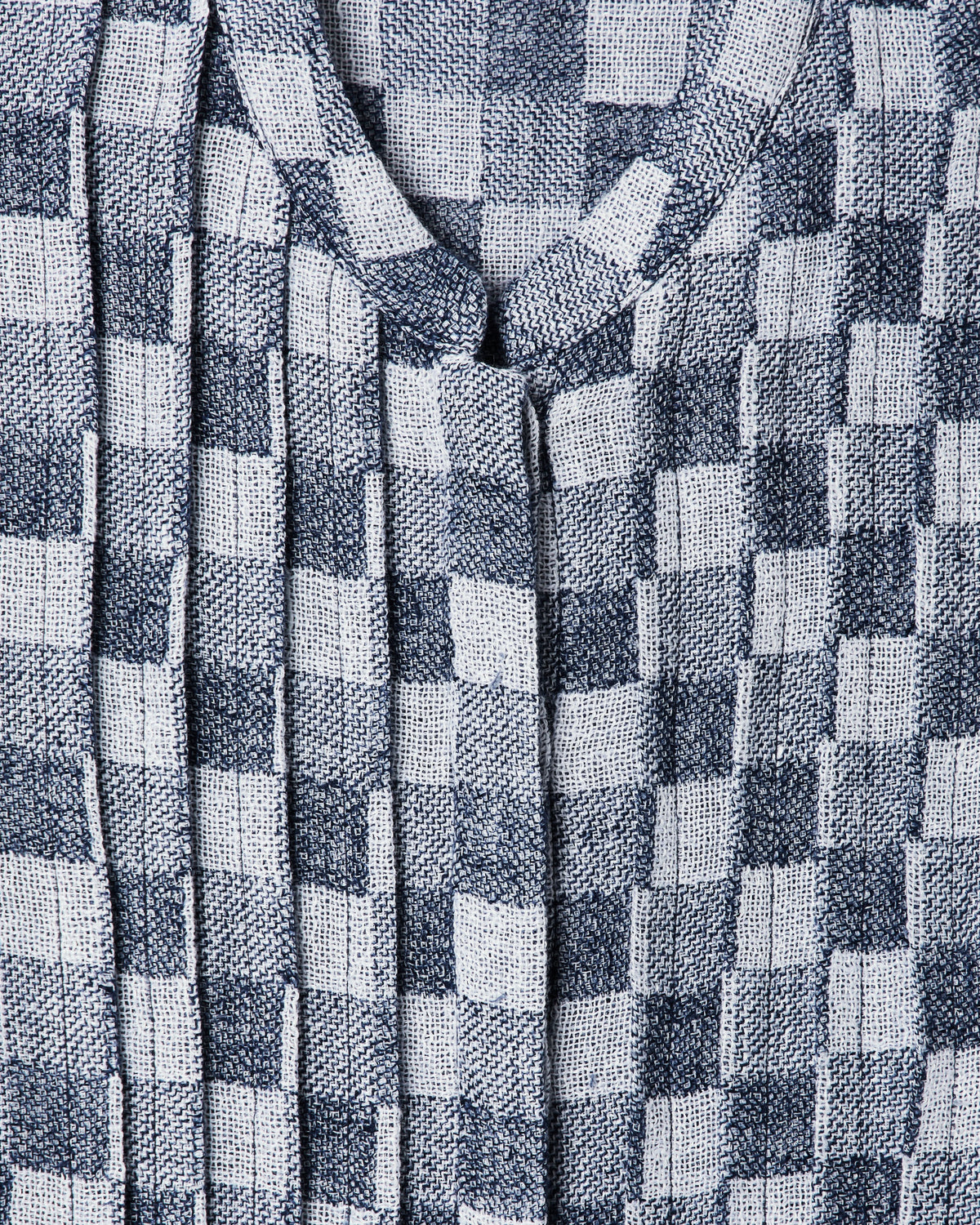Check linen gauze shirt