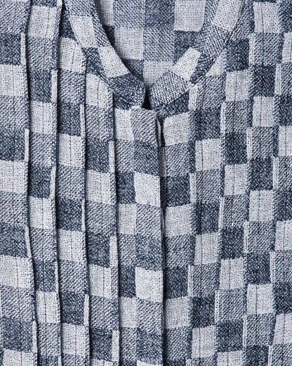 Check linen gauze shirt