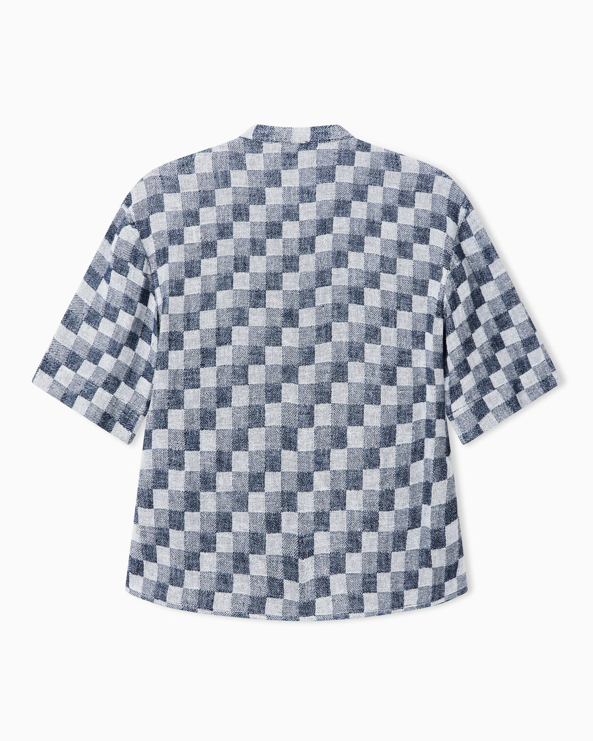 Check linen gauze shirt