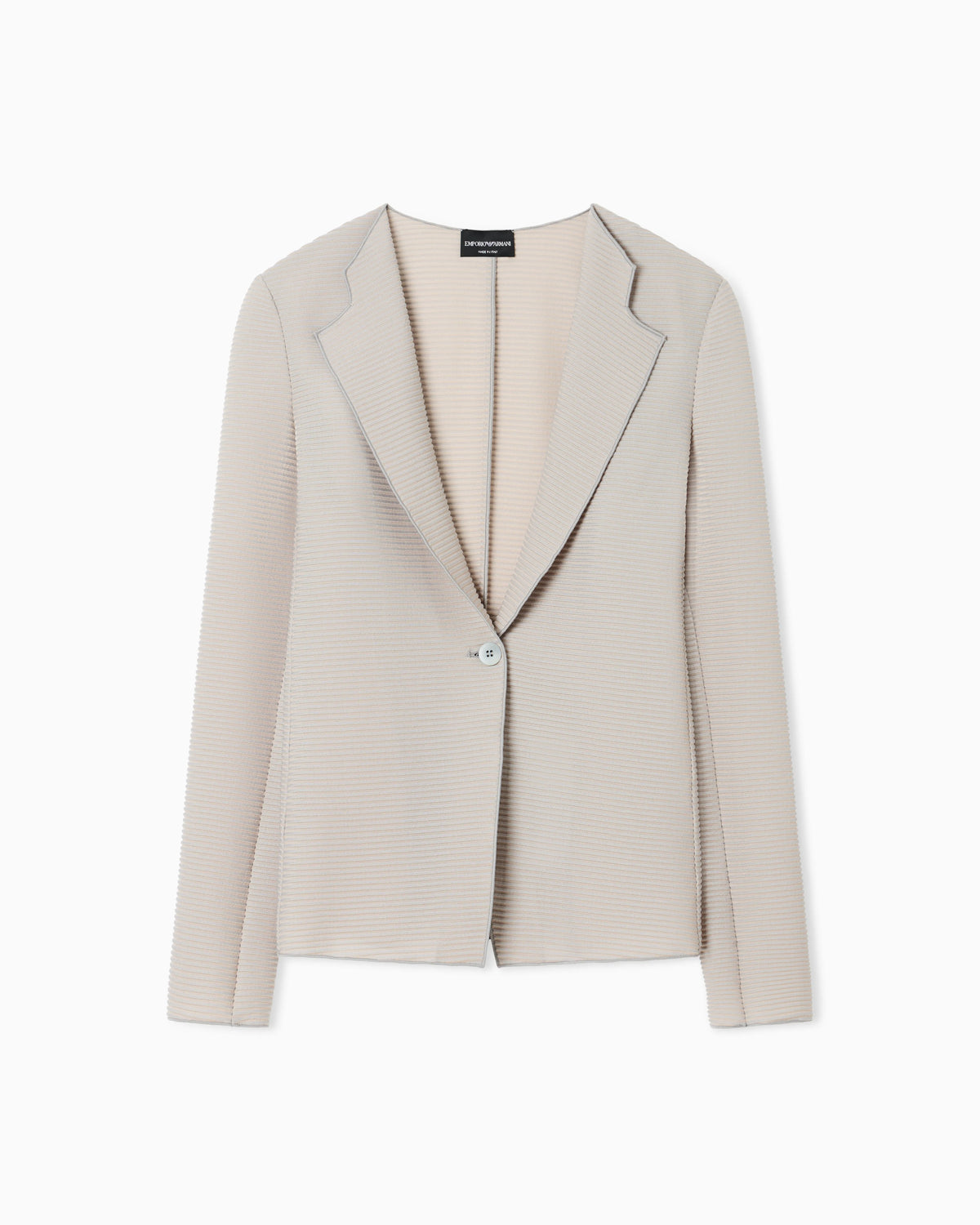 Jacket with lapels in canneté fabric