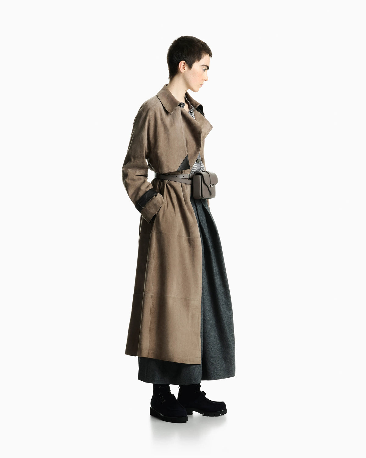 Goat suede trench coat Signature Capsule
