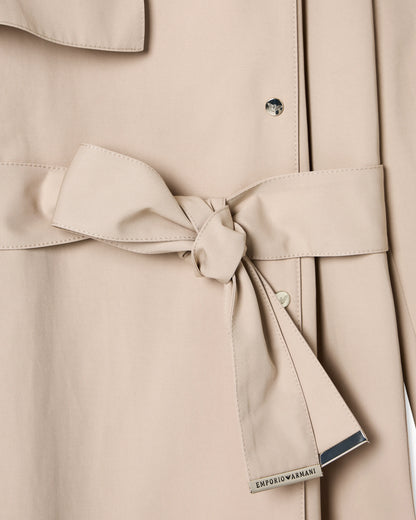 Trench coat in water-repellent technical cotton