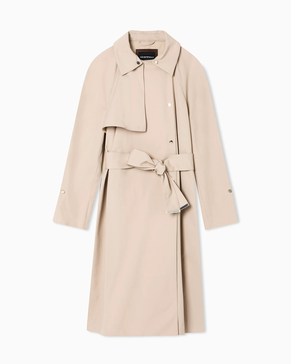 Trench coat in water-repellent technical cotton