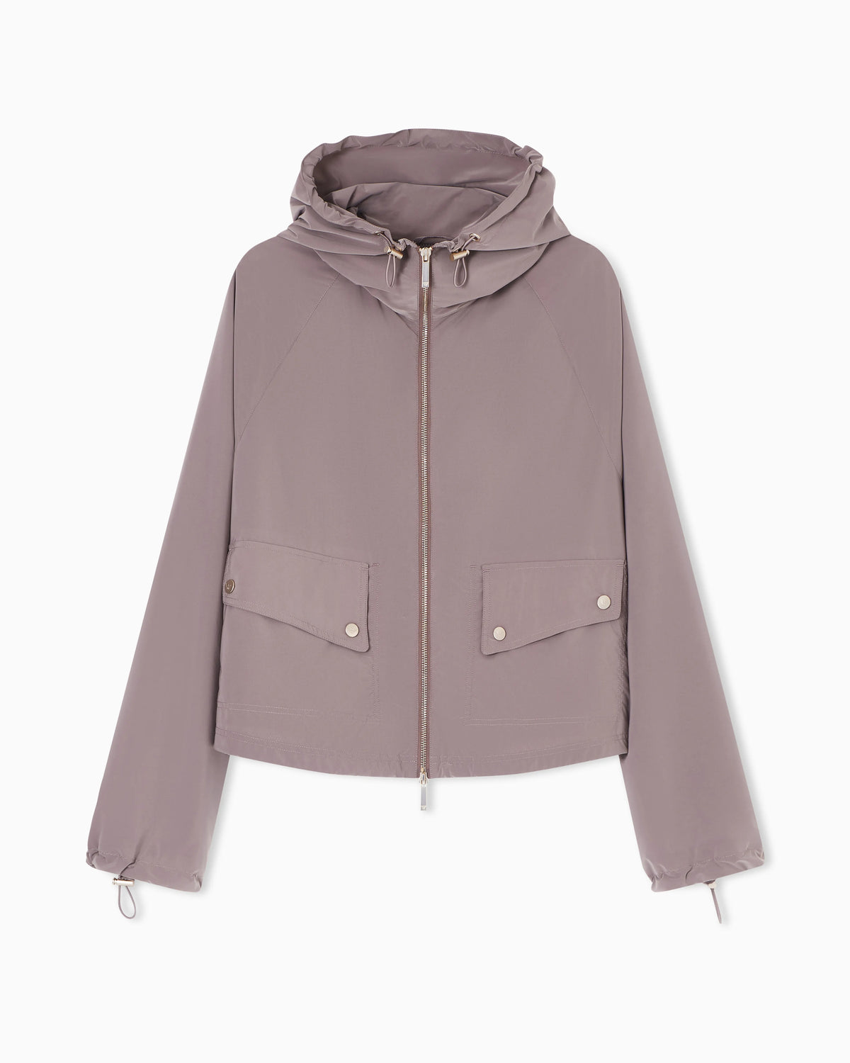 Full-zip nylon blouson with hood