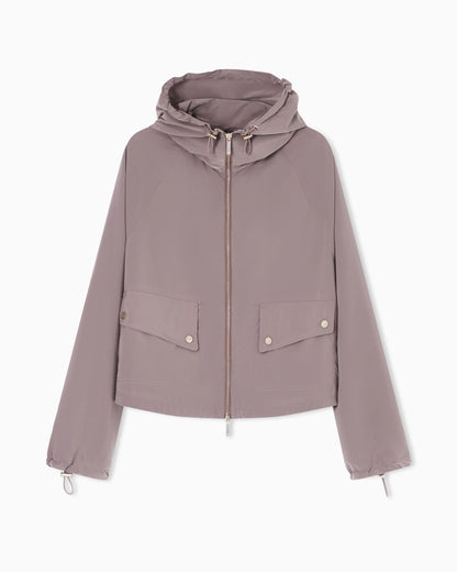 Full-zip nylon blouson with hood