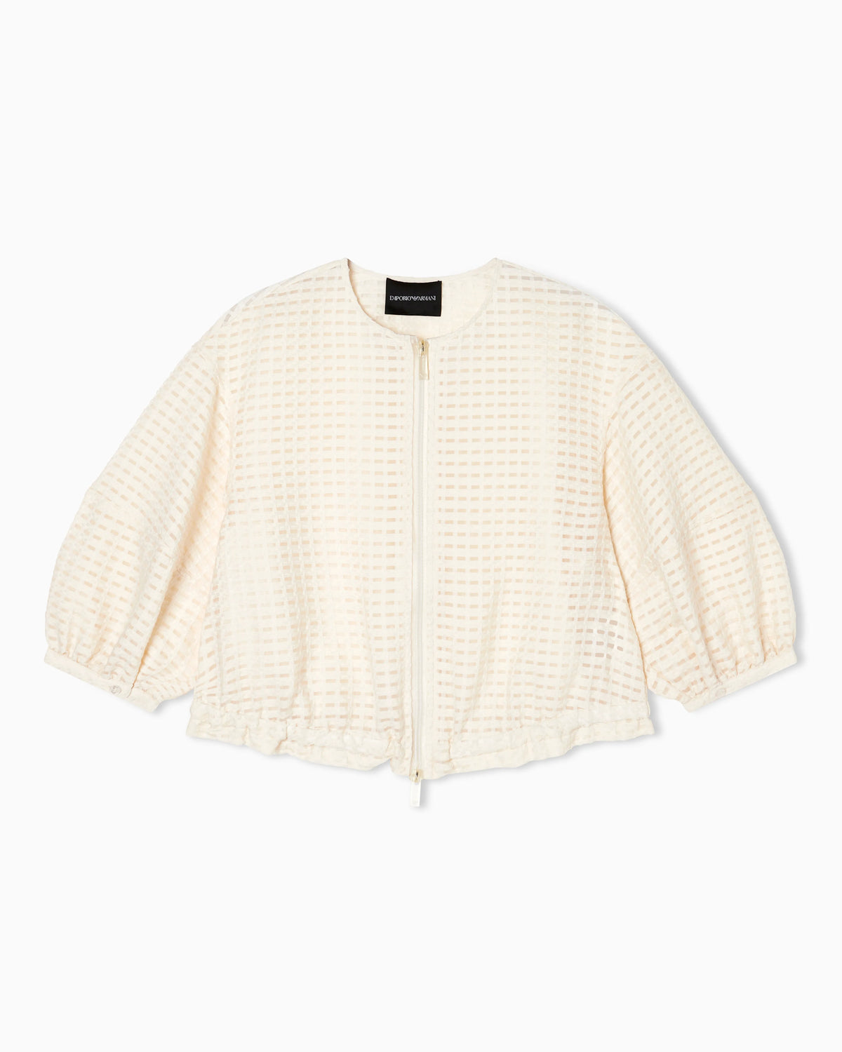 3D gingham jacquard jacket