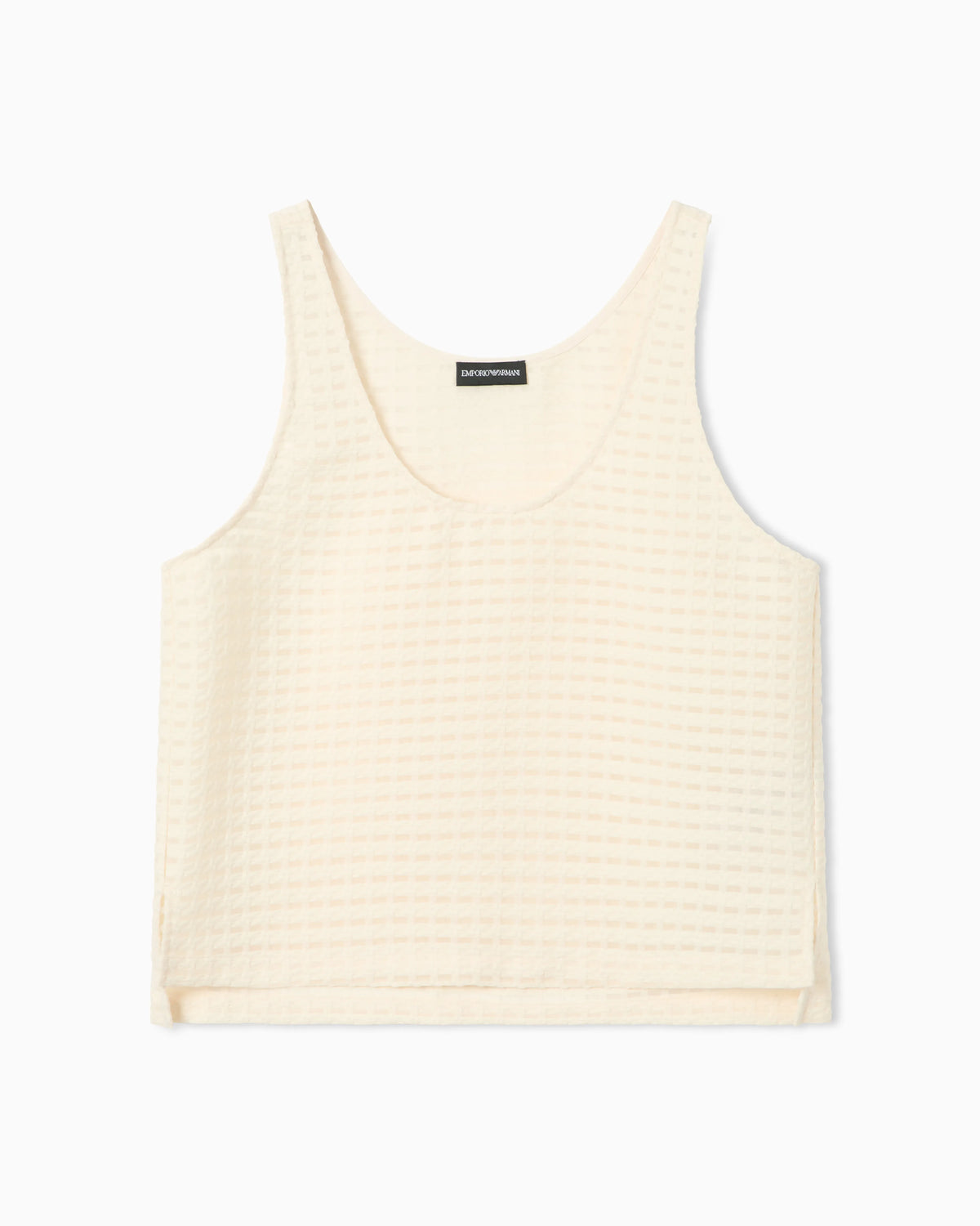3D gingham jacquard top