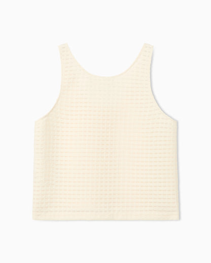 3D gingham jacquard top