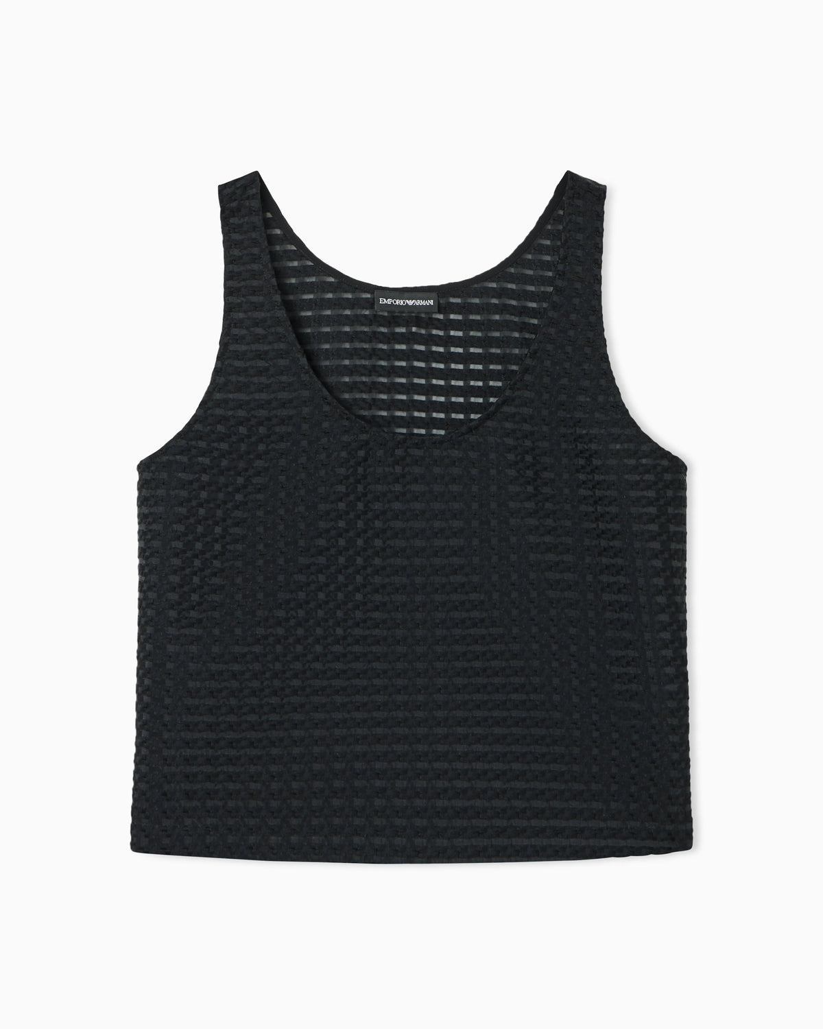 3D gingham jacquard top