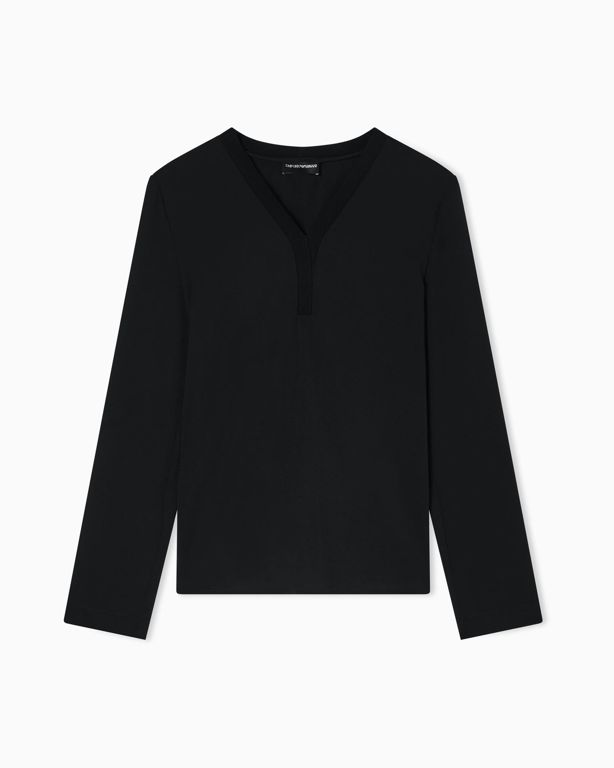 Flowing crêpe V-neck blouse