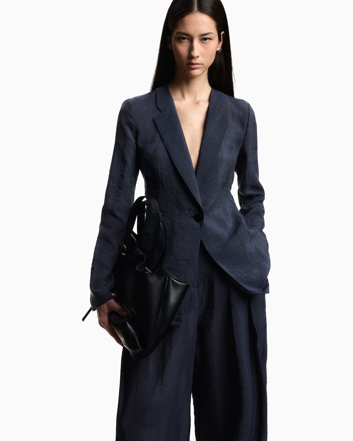 Technical crepon shirt jacket